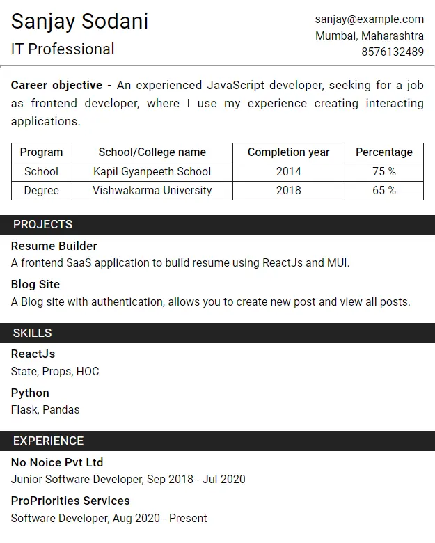 Chosen Resume