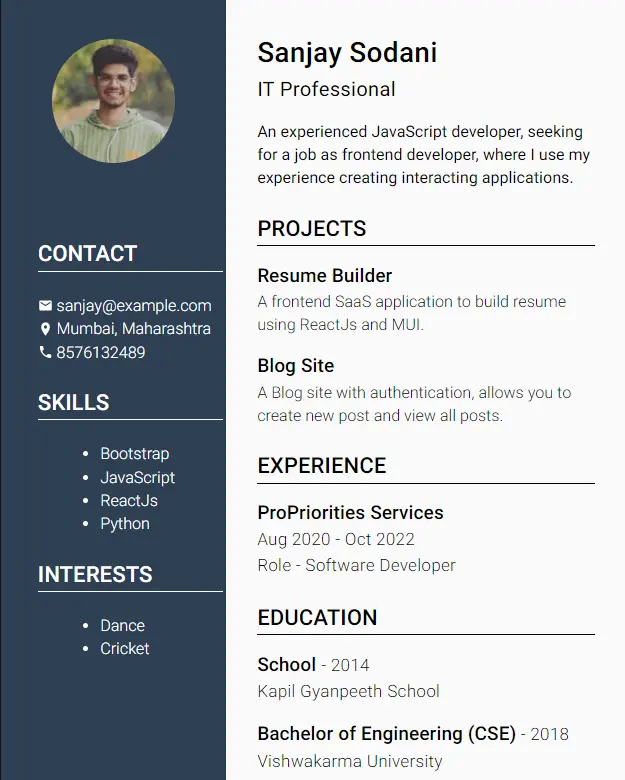 Resume Template 2
