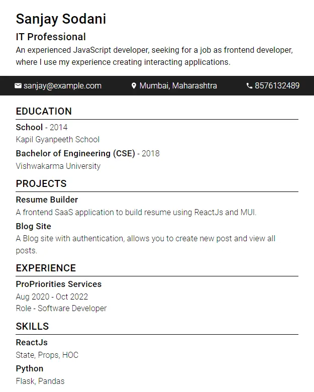 Resume Template 3